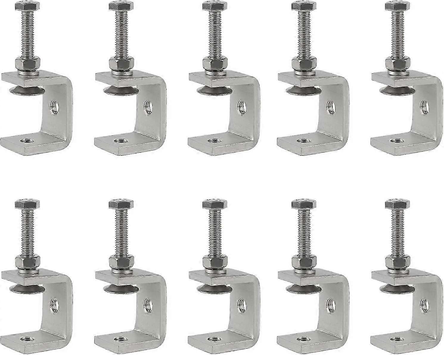 10 Pcs C Clamps Stainless Steel 30MM Heavy Duty C Clamp Bracket Super C Clamp Clamps 0-25mm Adjustable Jaw Openings for Woodworking Welding Carpentry