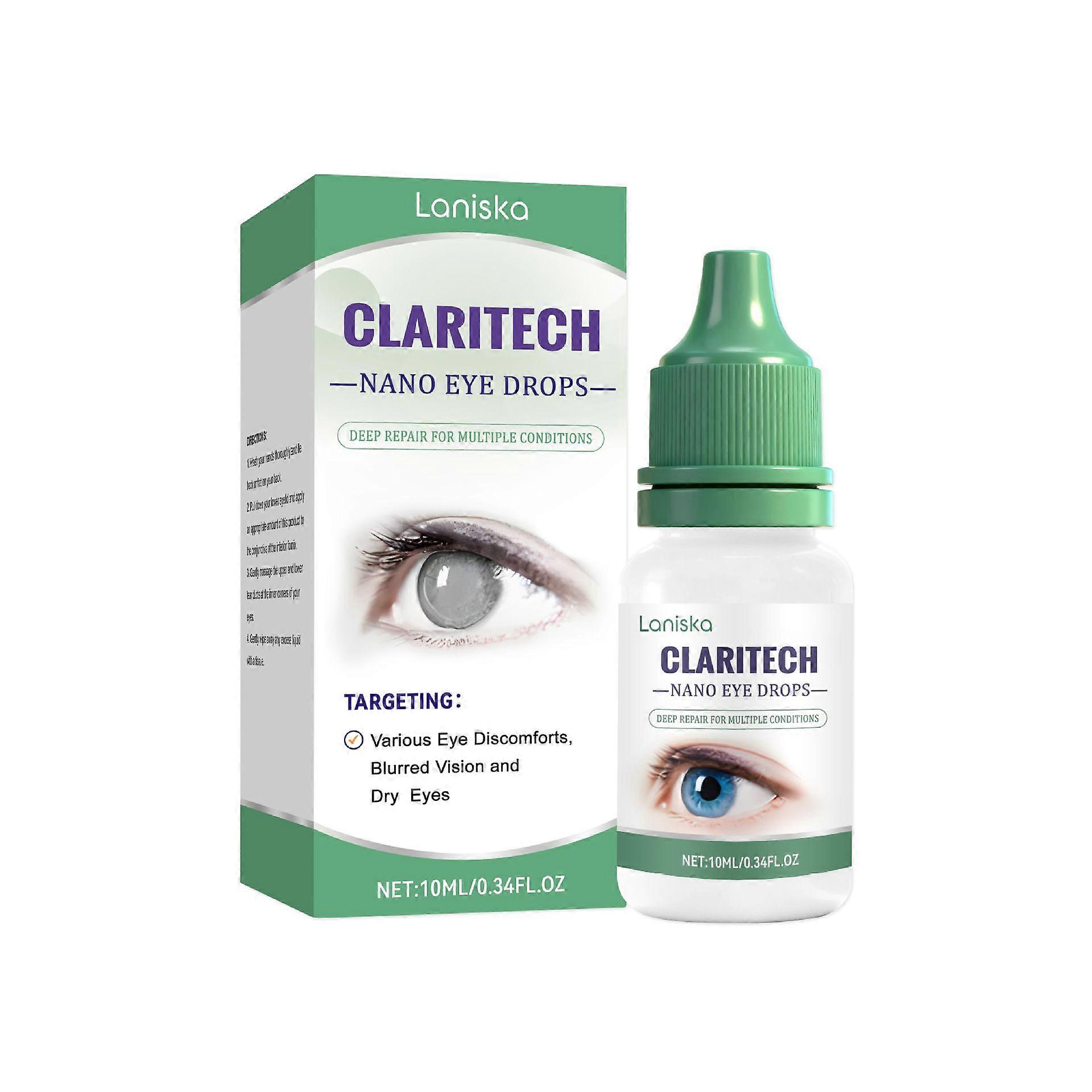 Nano Eye Drops for Dry Eyes & Fatigue Relief - Lutein, Zeaxanthin, Taurine & Hyaluronate Sodium Formula, Moisturizing Soothing Eye Care Solution for D