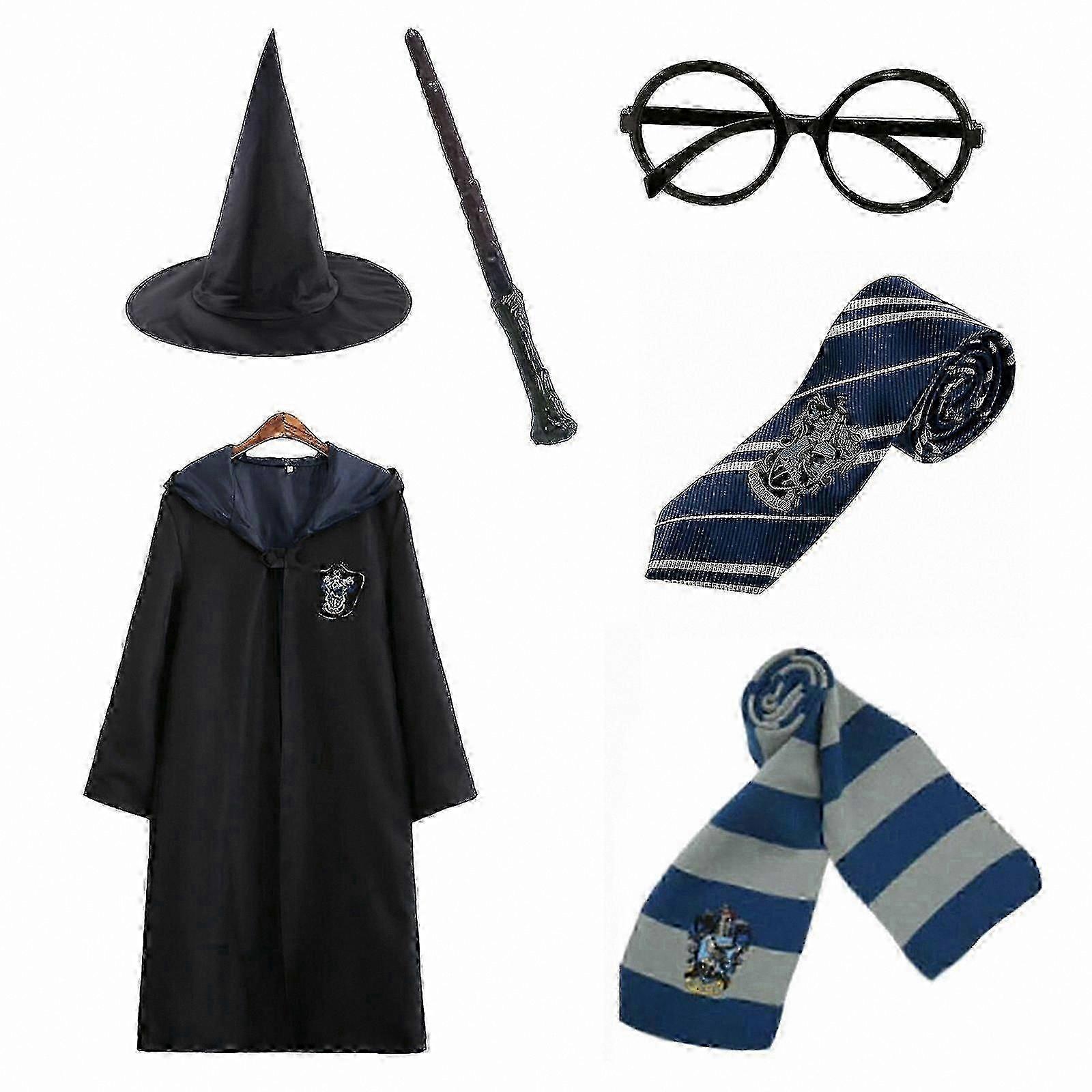 6-Piece Magic Wizard Cosplay Costume Set with Cape and Cloak for Fancy Dress