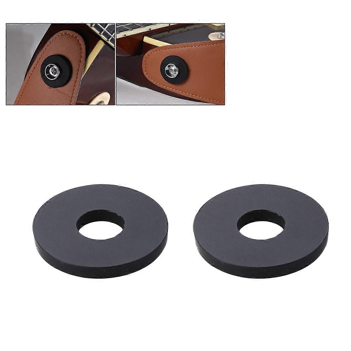 Black Guitar Strap Locks for Bass Silicone Non-Slip Blocks 4Pcs