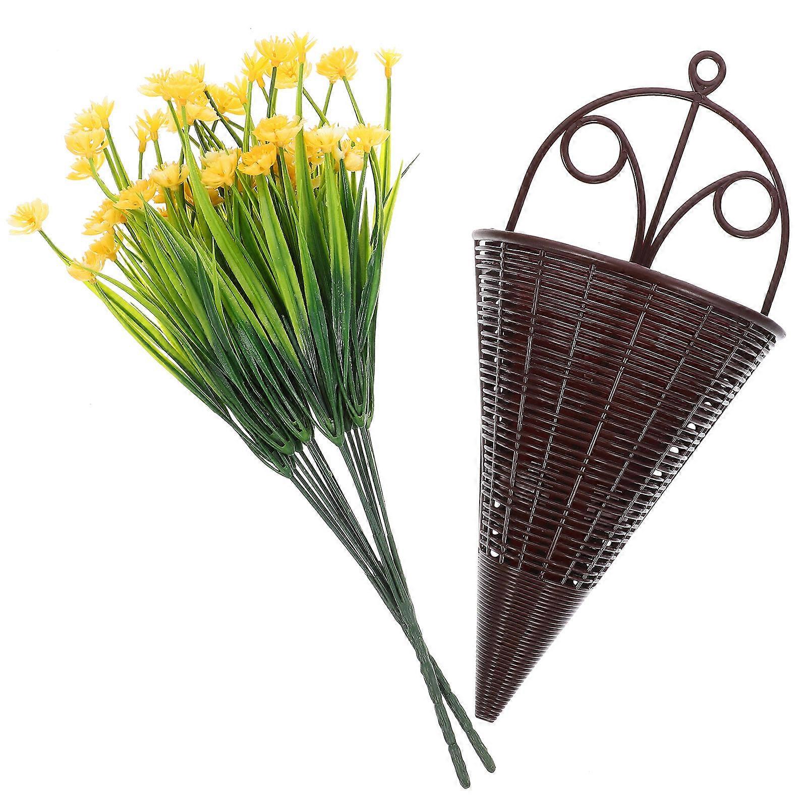 Artificial Flower Basket for Hanging Decoration Including 2Sets Multi Color
