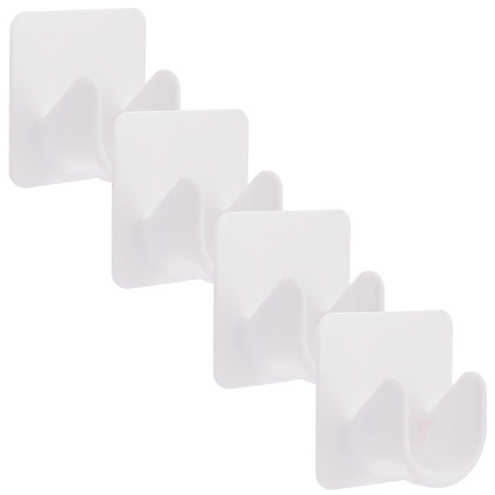 Adhesive Curtain Rod Bracket White Plastic for Hanging 16Pcs Shower Hooks