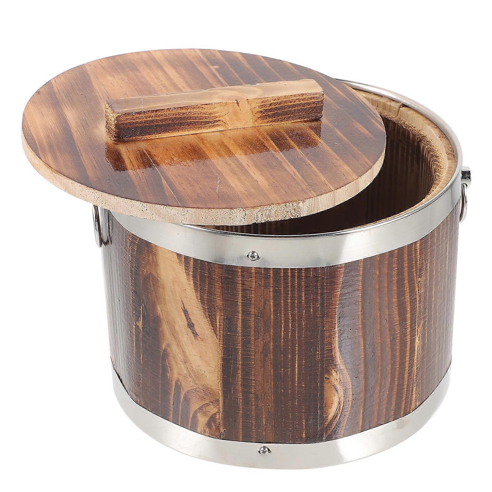 Wood Cooked Rice Bucket Sushi Container for Home Use 2Pcs Multi Color