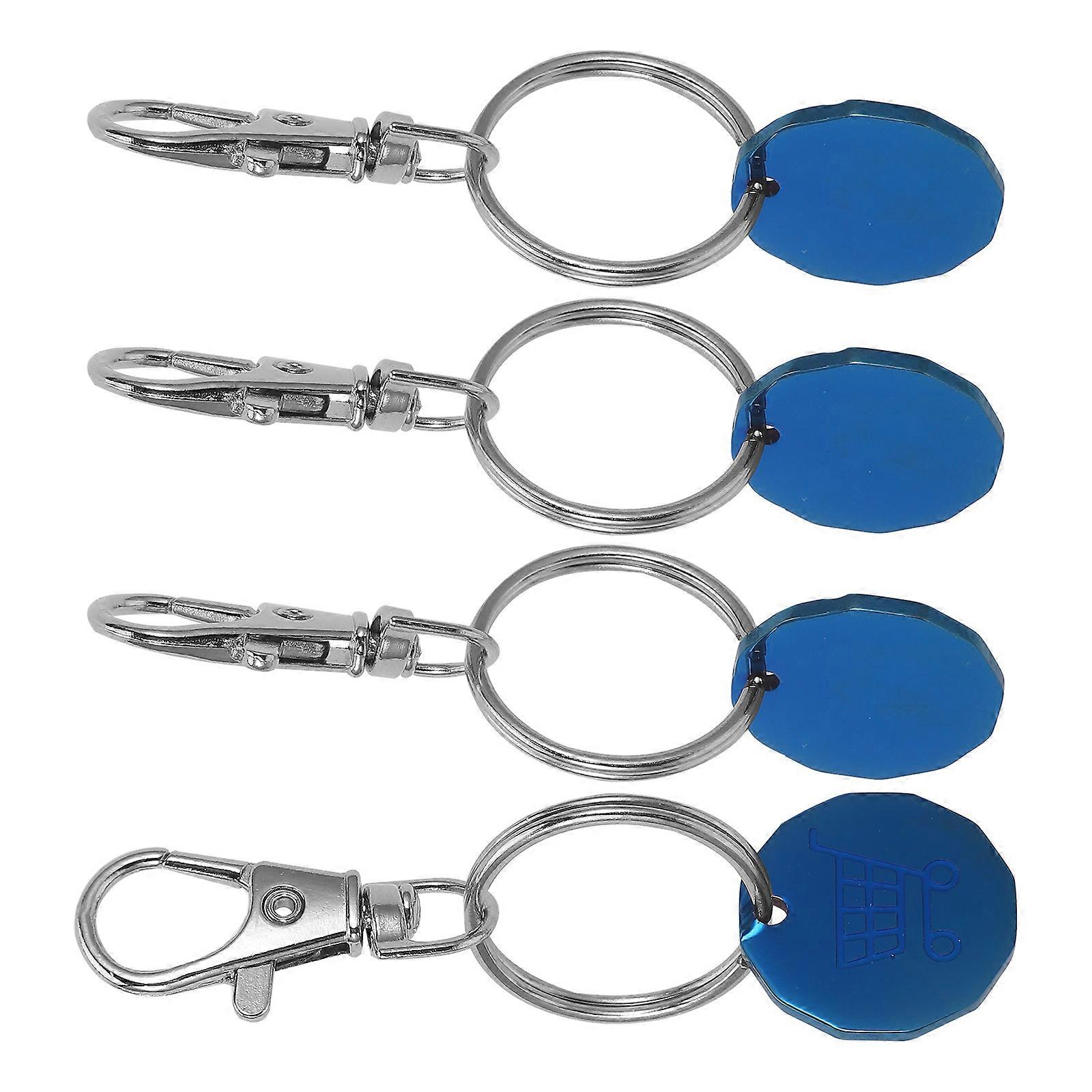 Shopping Cart Token Keychain Accessory For Daily Use Featuring Stainless Steel Material With Round Edges 4Pcs
