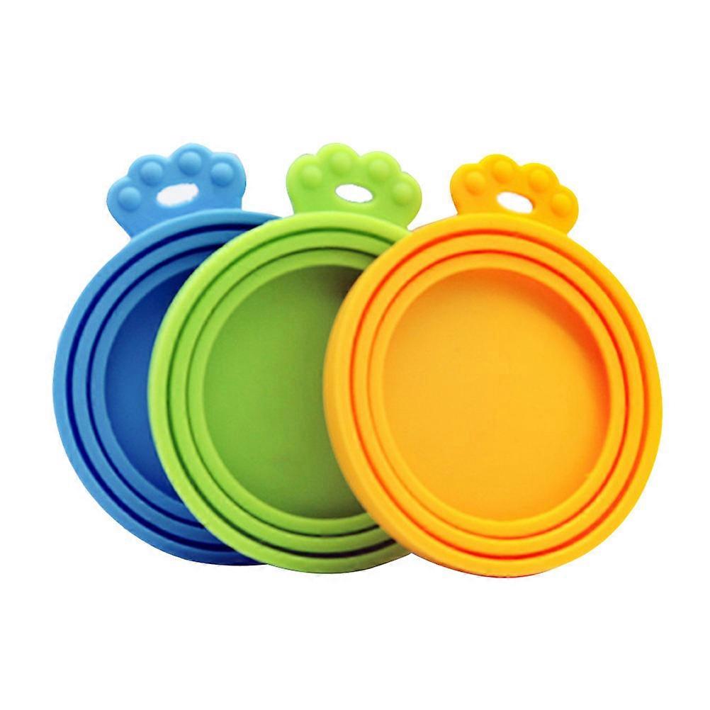 Reusable Pet Food Can Covers 3Pcs Seal Canned Food Handy Storage Solution For Pet Owners Green