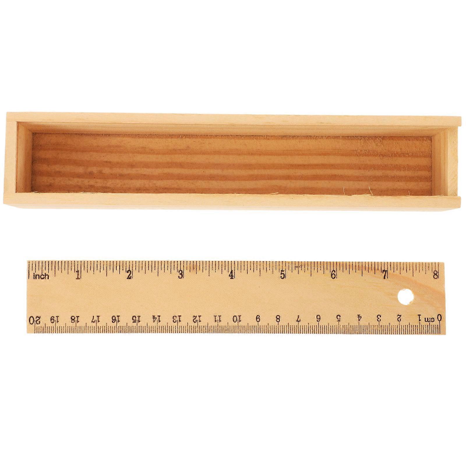Kids Pencil Case Wooden Drawer Type for Storage Use 3Pcs Portable Pen Holder