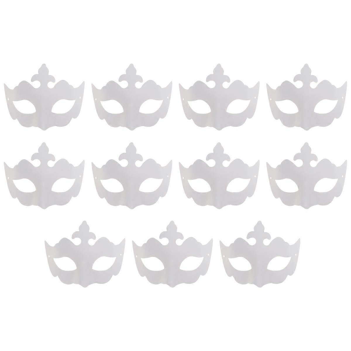 Party Mask Crown Shape Mask for Party Use 20Pcs White Costume Accessory