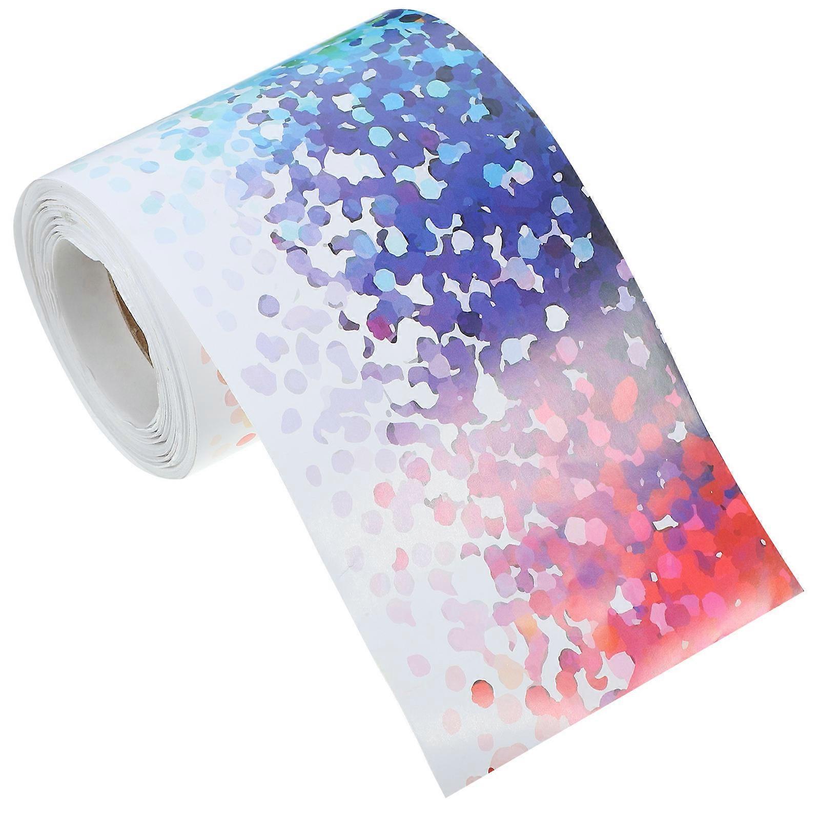 Colorful Bulletin Border Adhesive Sticker For School Blackboard 2 Rolls Decorative Wear-Resistant Trim