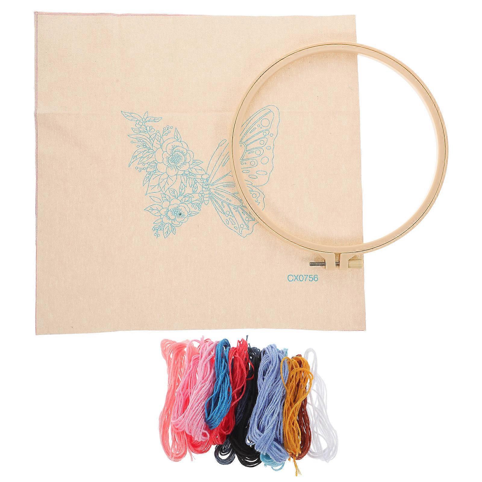 DIY Embroidery Set For Home Decor 20X20cm Assorted Color Leisure Time 2 Sets