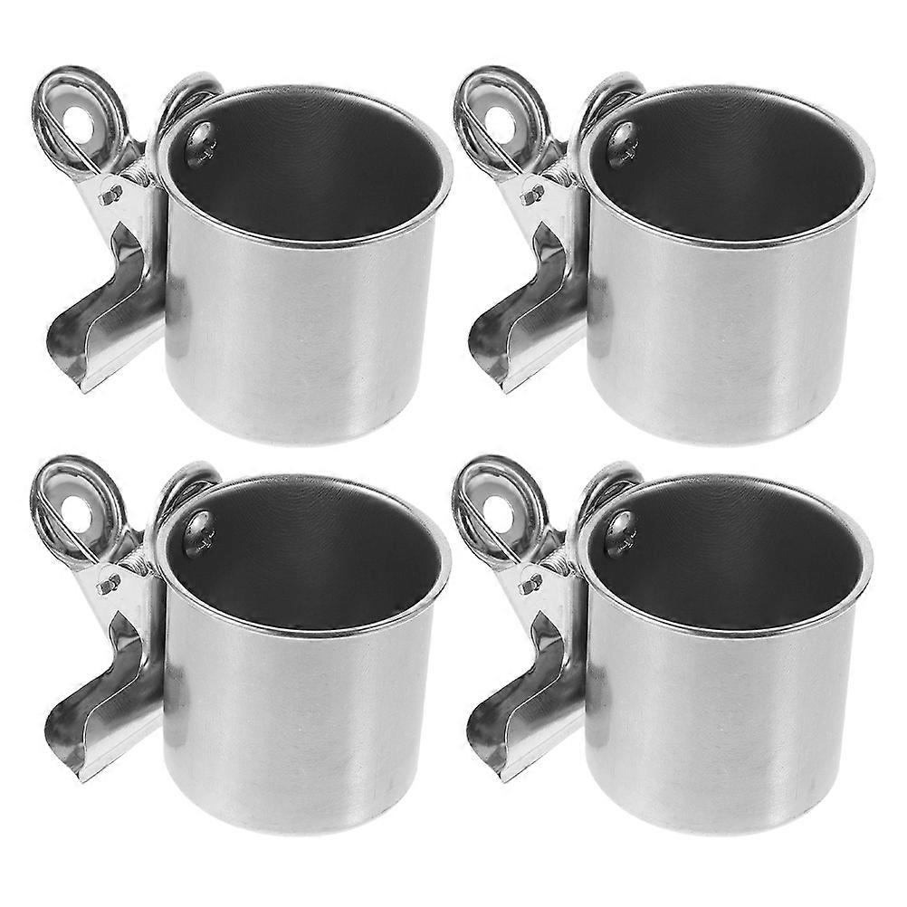 Stainless Steel Bird Feeder For Cockatiels 16 Pcs Feeding And Watering Bowls With Clamp Designed For Parrots Indoor Use