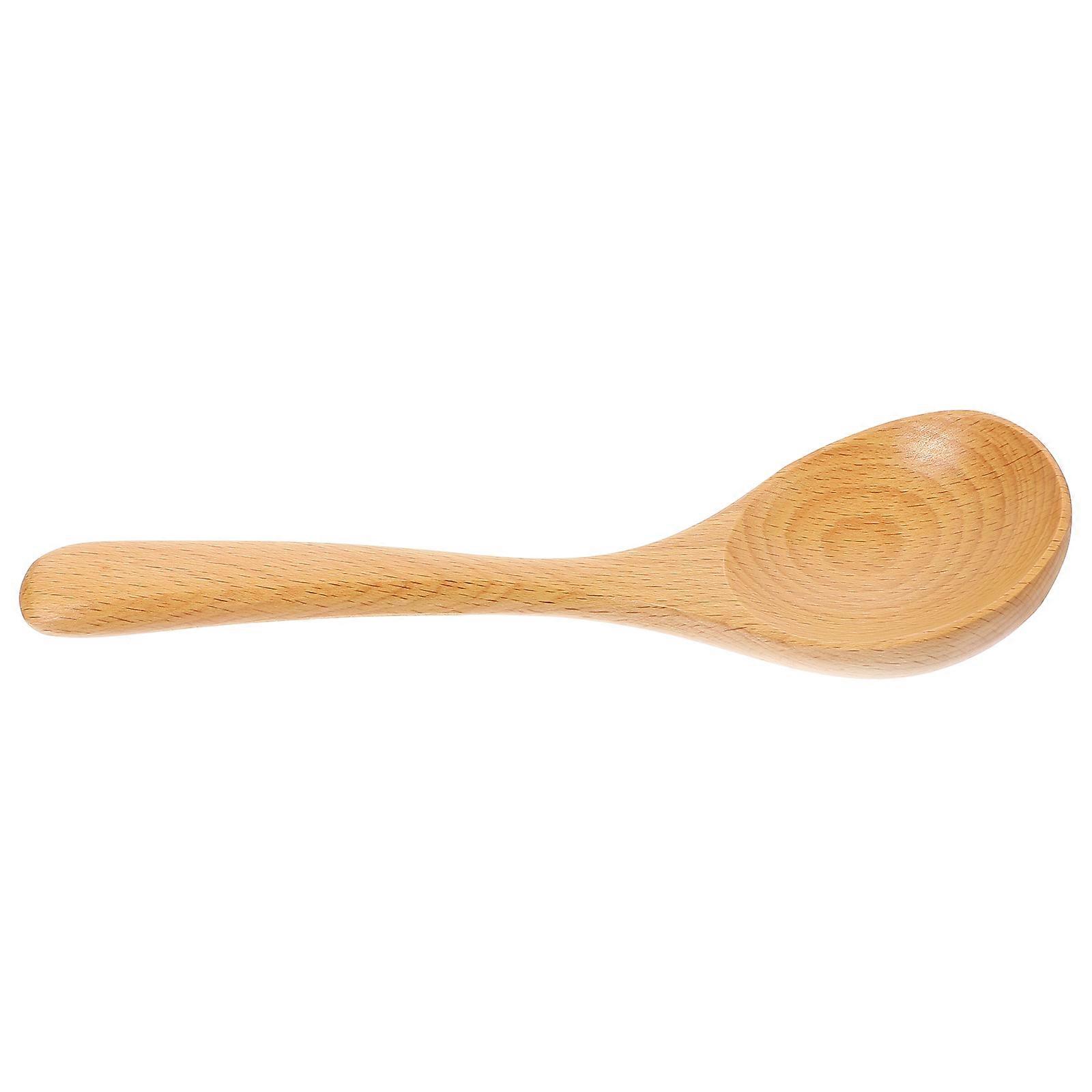 Light Brown Wooden Soup Ladle Collection Of 5Pcs Perfect For Serving Soup In Home And Restaurant Environments