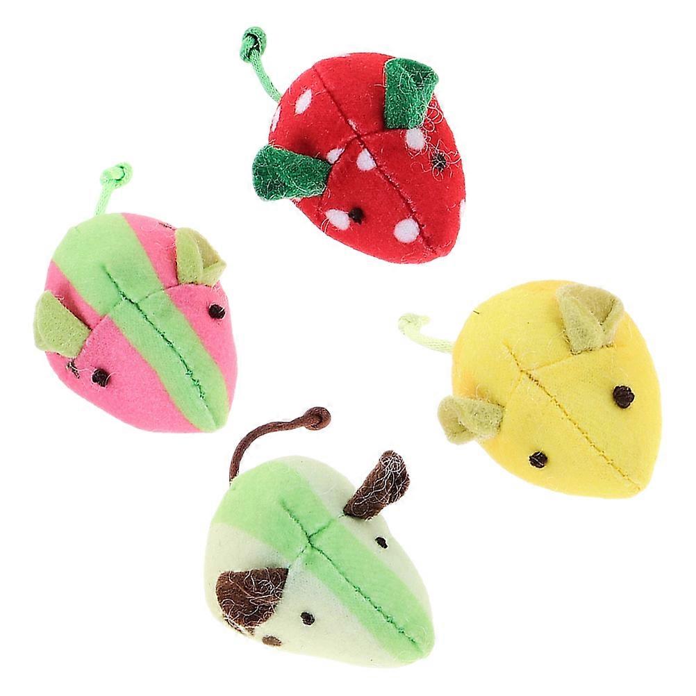Indoor Cat Toys Fruit Mice Plush Mouse Kitten Toys Catnip Filling 20Pcs