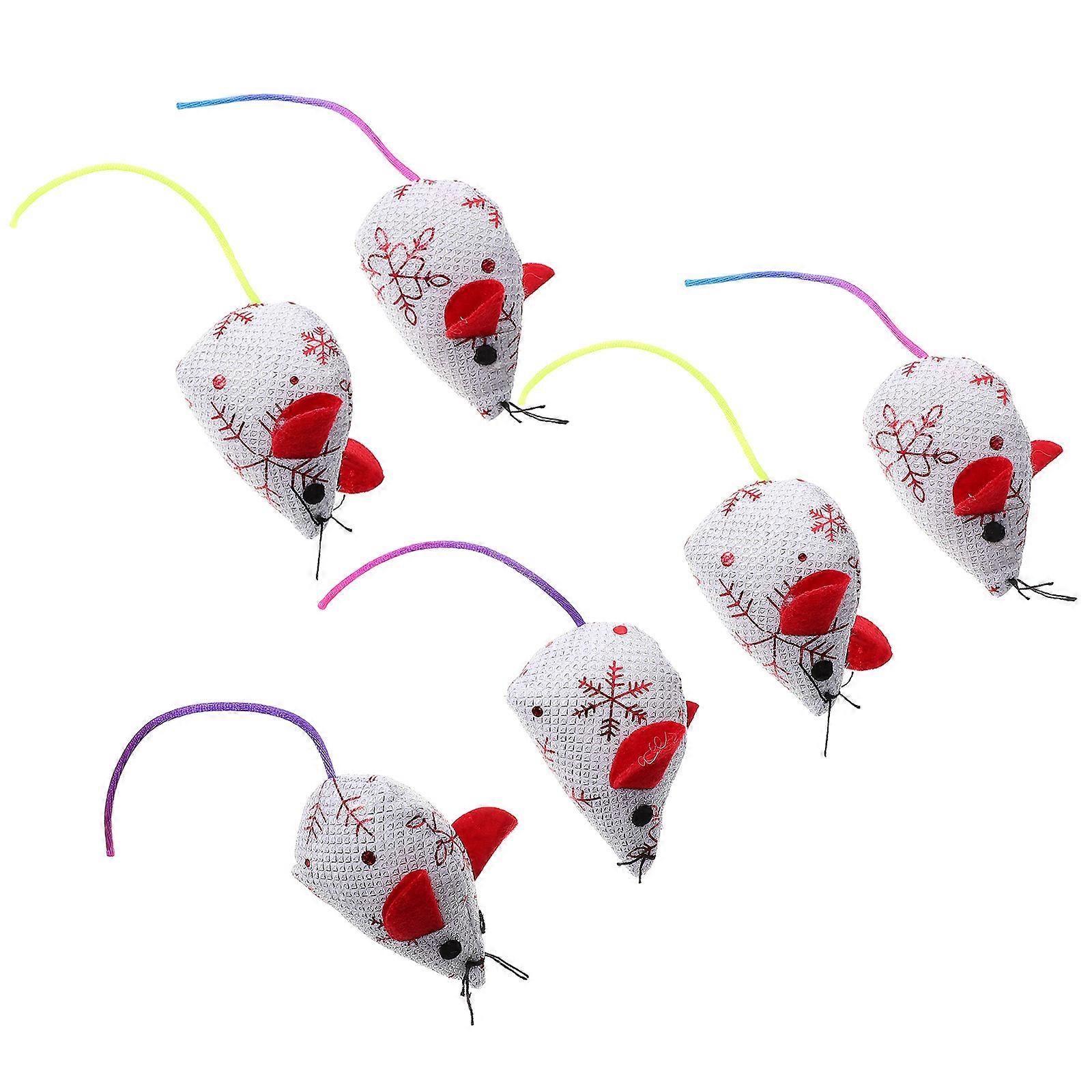 Kitten Toys Plush Mouse Shaped Cat Chew Toys for Indoor Cats 24Pcs