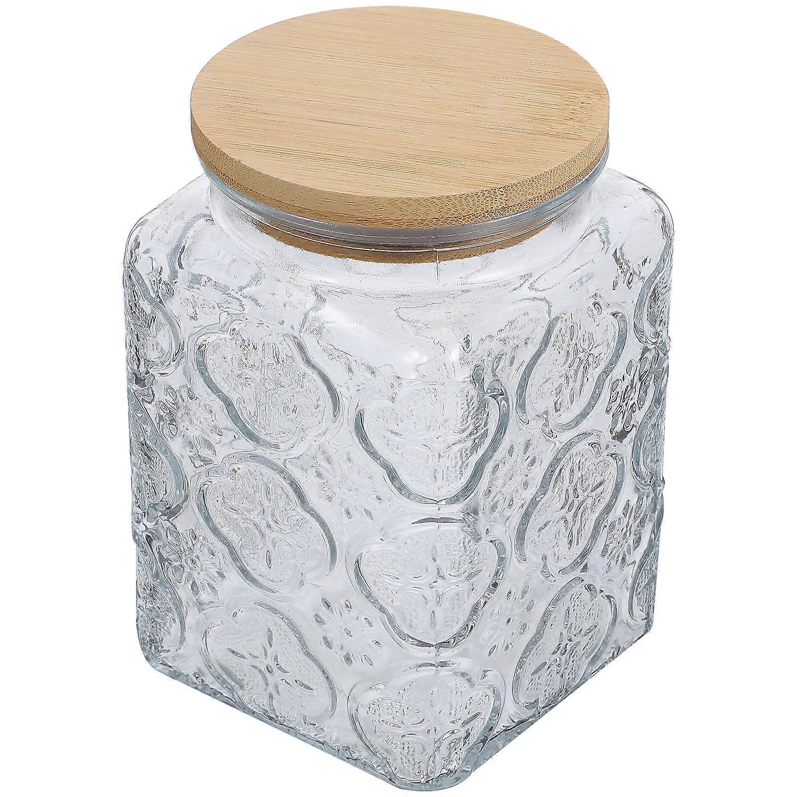 Glass Jar with Lid for Food Storage and Preservation 2Pcs Canister