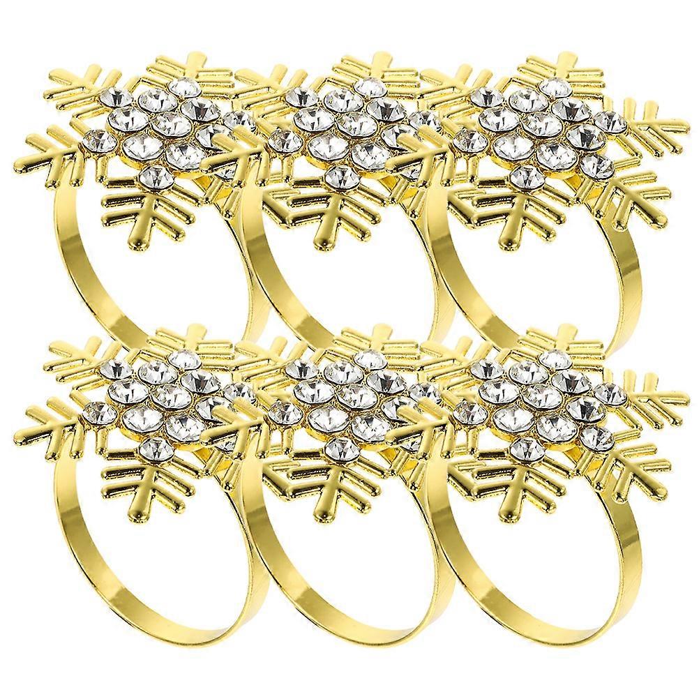 Golden Xmas Napkin Rings Alloy Napkin Clasps for 30Pcs Holiday Table Decor
