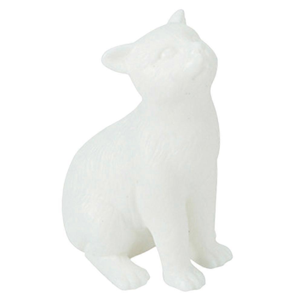 White Desktop Cat Adornment for Decoration Ceramic 3 Pieces