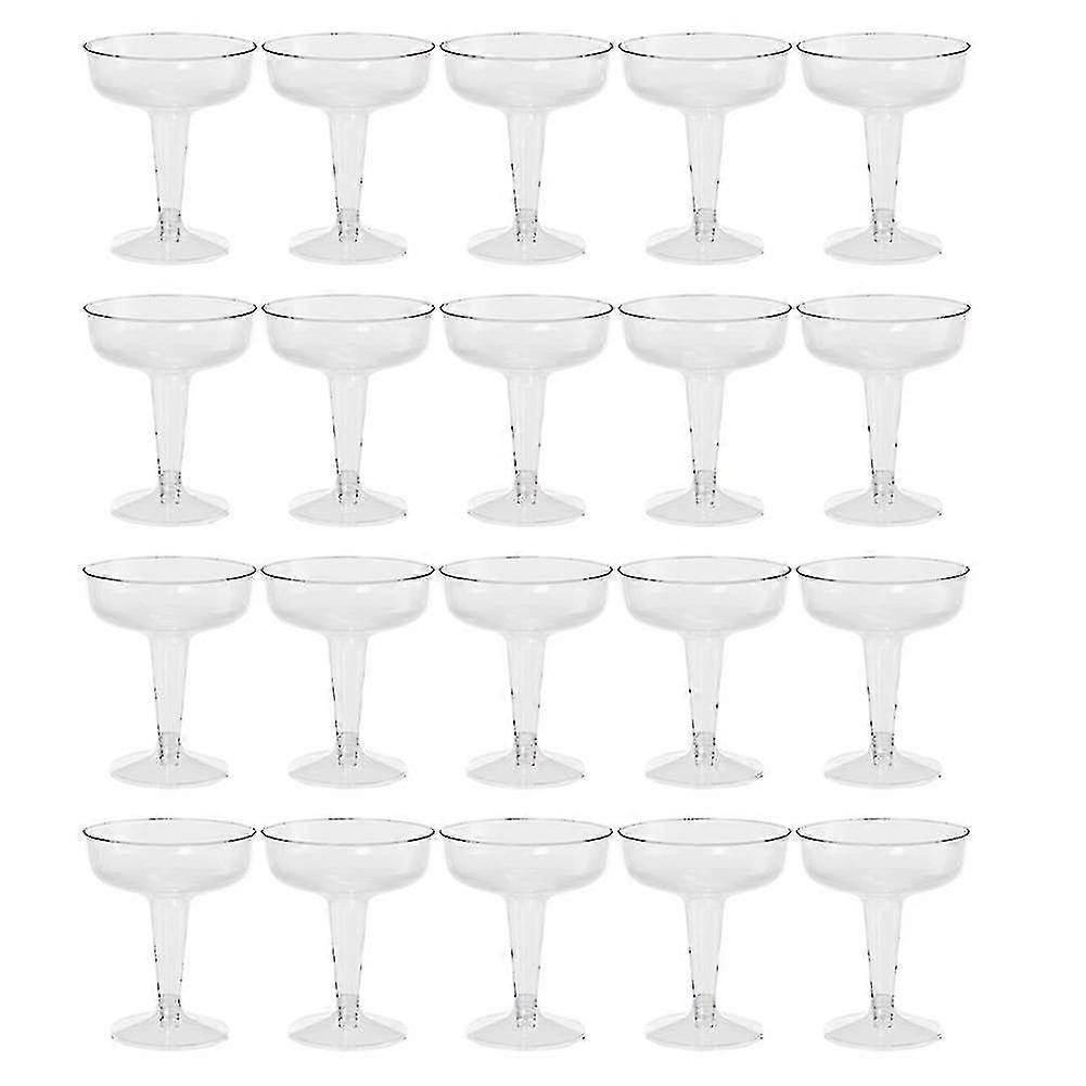 20pcs Clear Plastic Champagne Glasses Compatible Parties Clear Plastic Cup