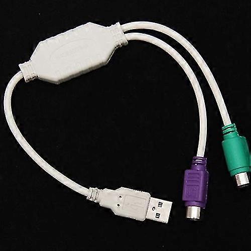 2025 Fiauli 30cm USB Male to Dual PS/2 Female Converter Adapter Cable for Mouse Keyboard