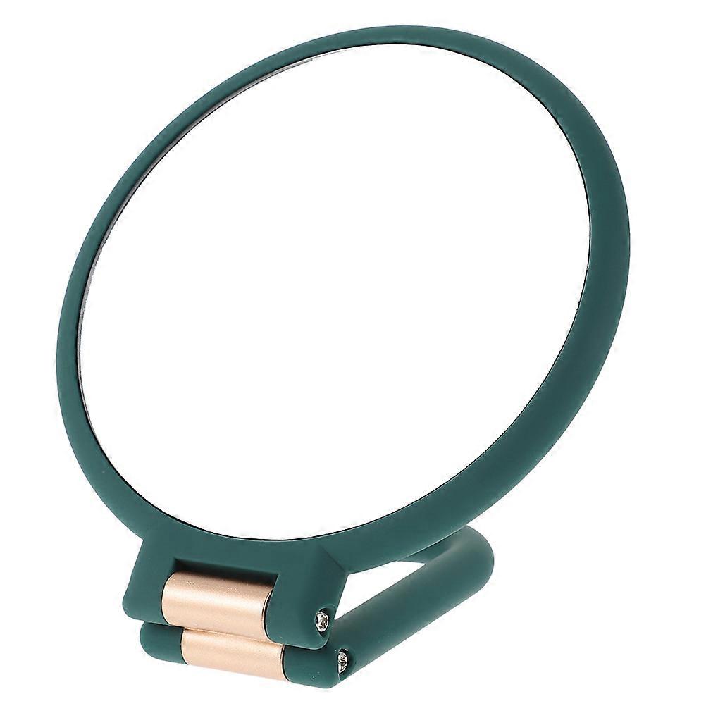 Dual-Sided Travel Makeup Mirror With Magnification For Cosmetic Supply In Green Color 1Set