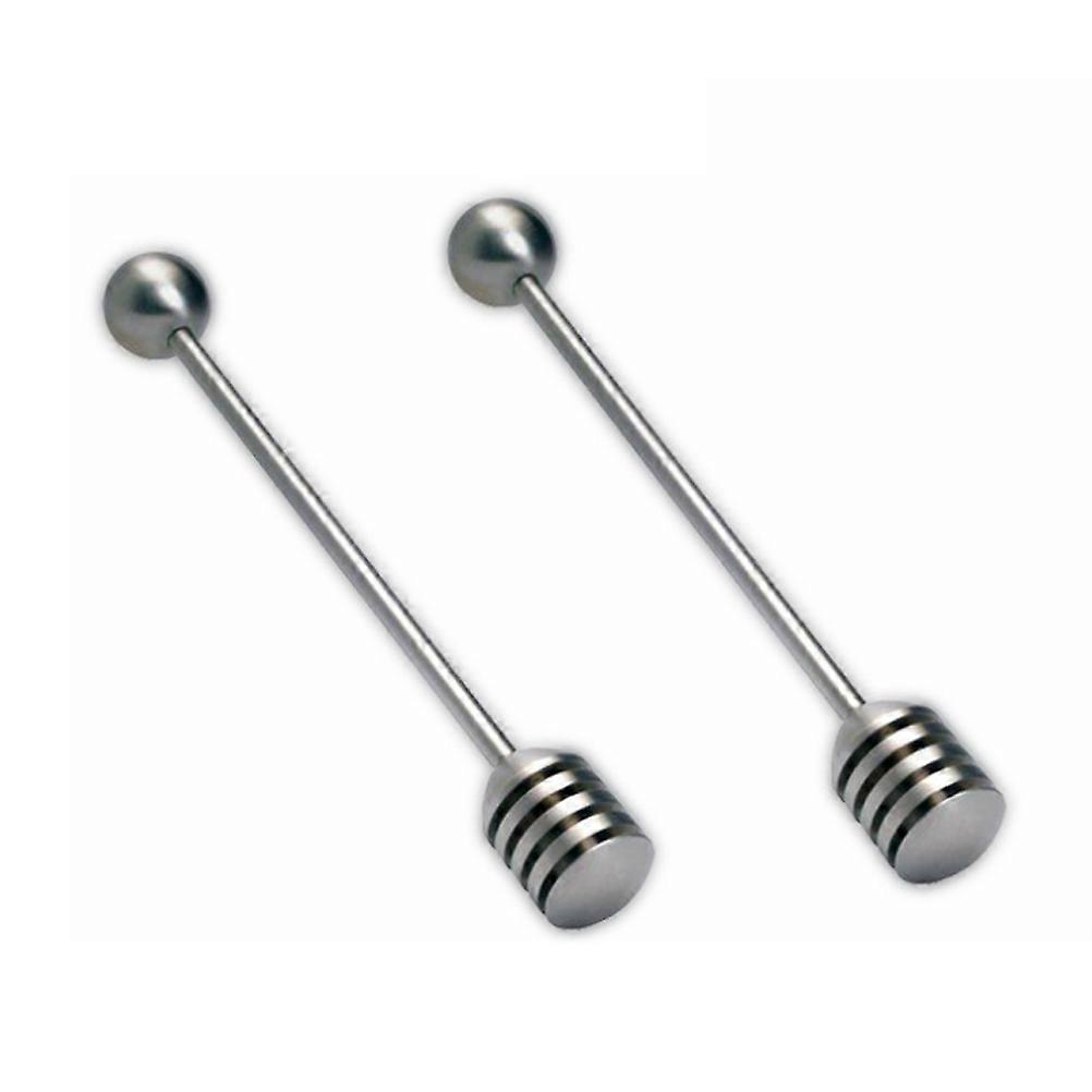 Honey Stirrer Stainless Steel for Drinking Use 2Pcs with Round Bead