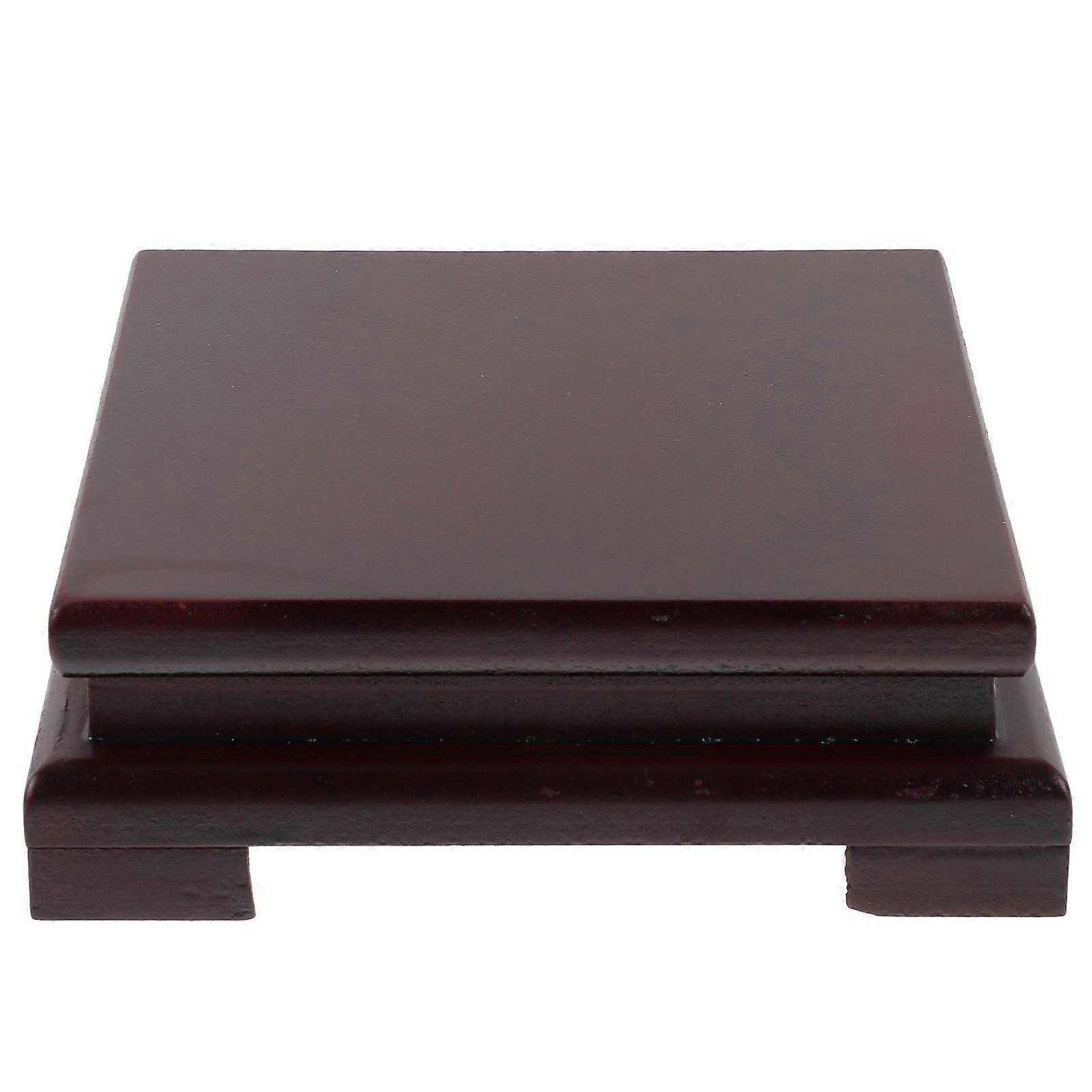 4Pcs Decorative Vase Base Rack Delicate Design Crafted For Home Office Studio Flower Display Dark Red Wood
