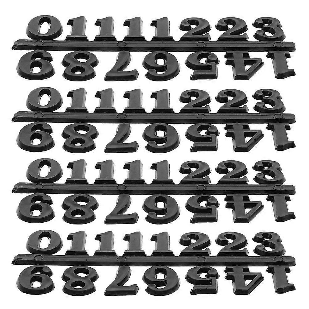 Clock Numerals Kit 16 Sets DIY Digital Numbers For Home Decor Easy Readability Black Plastic Wall Clock Accessories