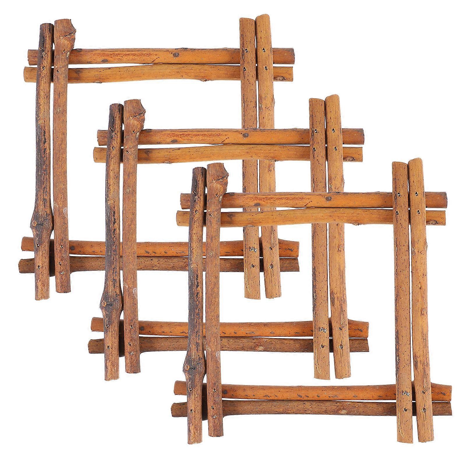 Brown Square Wreath Frame DIY Garland Frame for Decoration 21Pcs