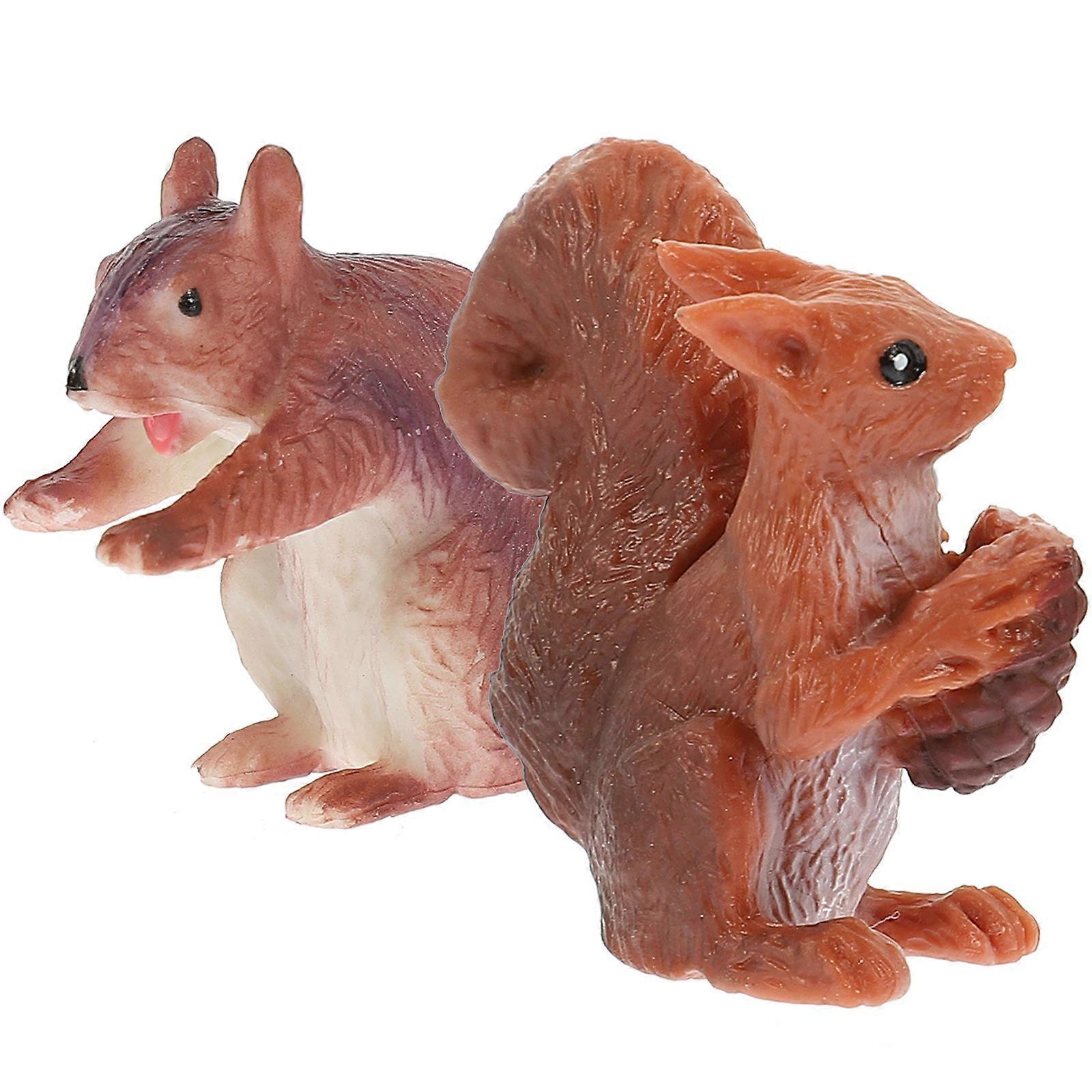 Brown Mini Squirrel Ornament for Playing 4Pcs Squirrel Toy