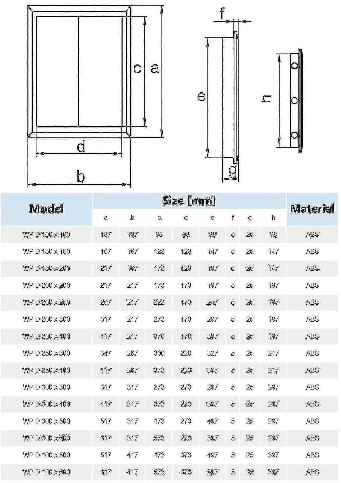 Durable Inspection Panel Access Door White Wall Hatch Abs Plastic Various Sizes High Quality