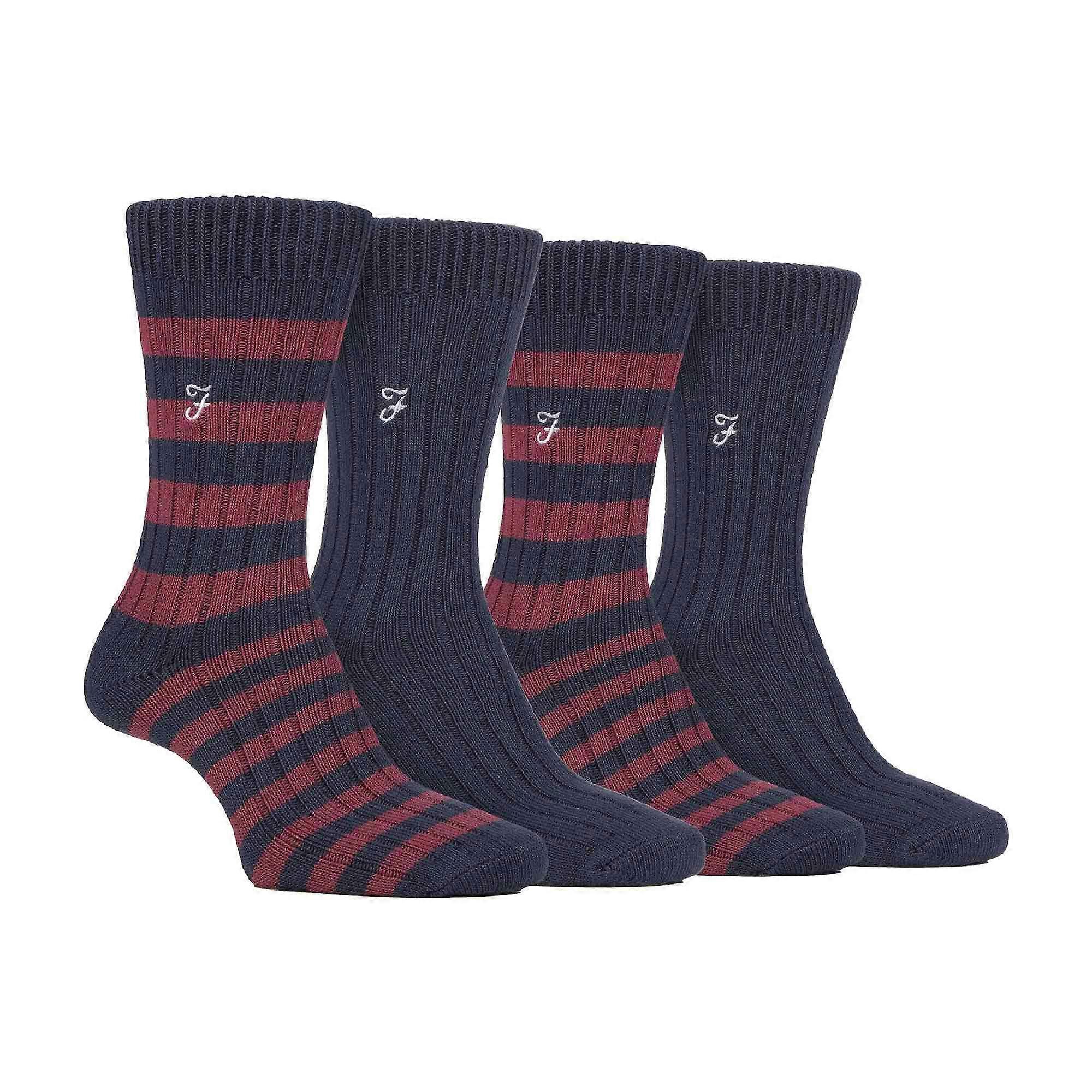 Farah - 4 Pack Bamboo Striped Boot Socks