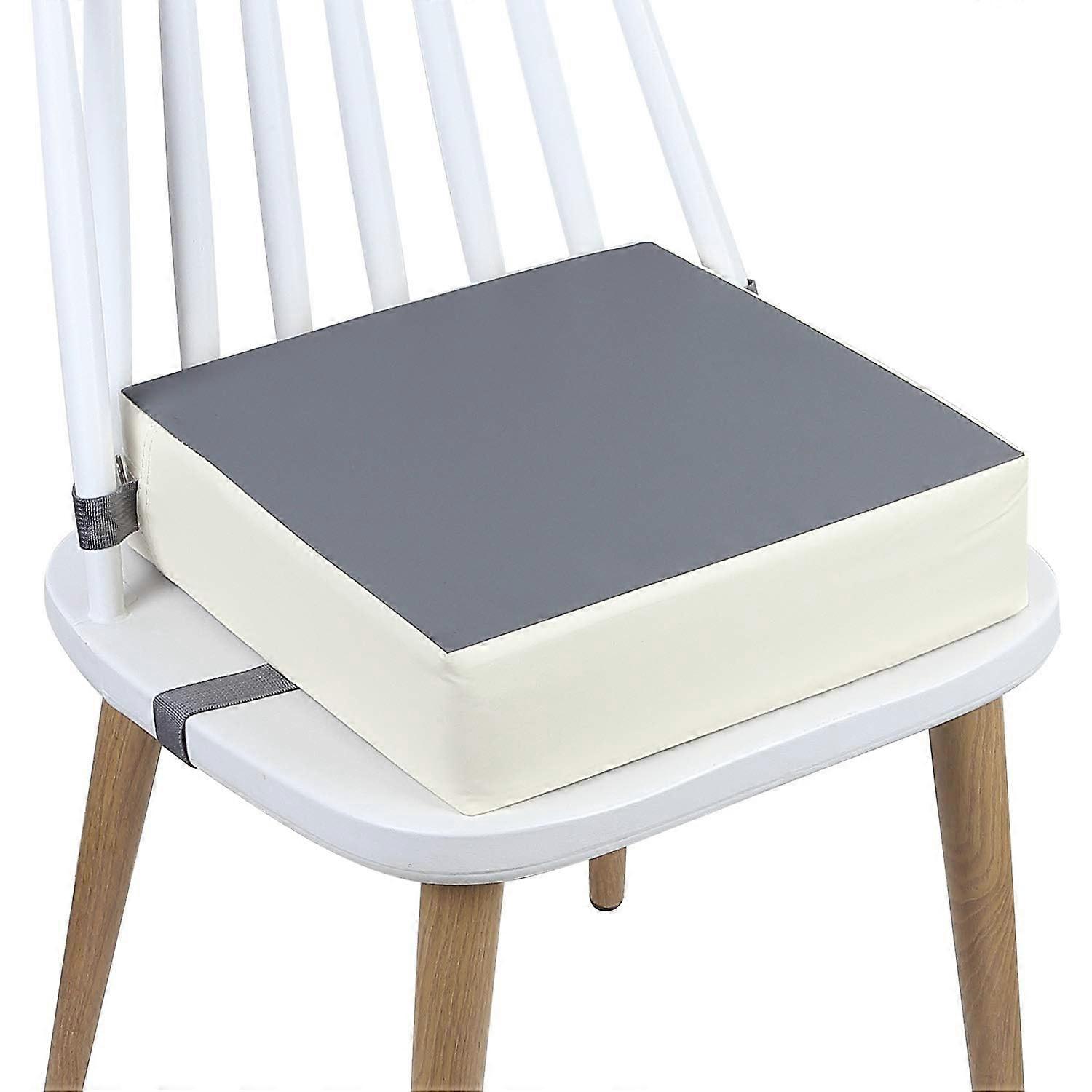 Booster Seat for Kitchen Chair PU Waterproof Toddler Booster Dining Table Compatible Portable Travel Cushion Grey