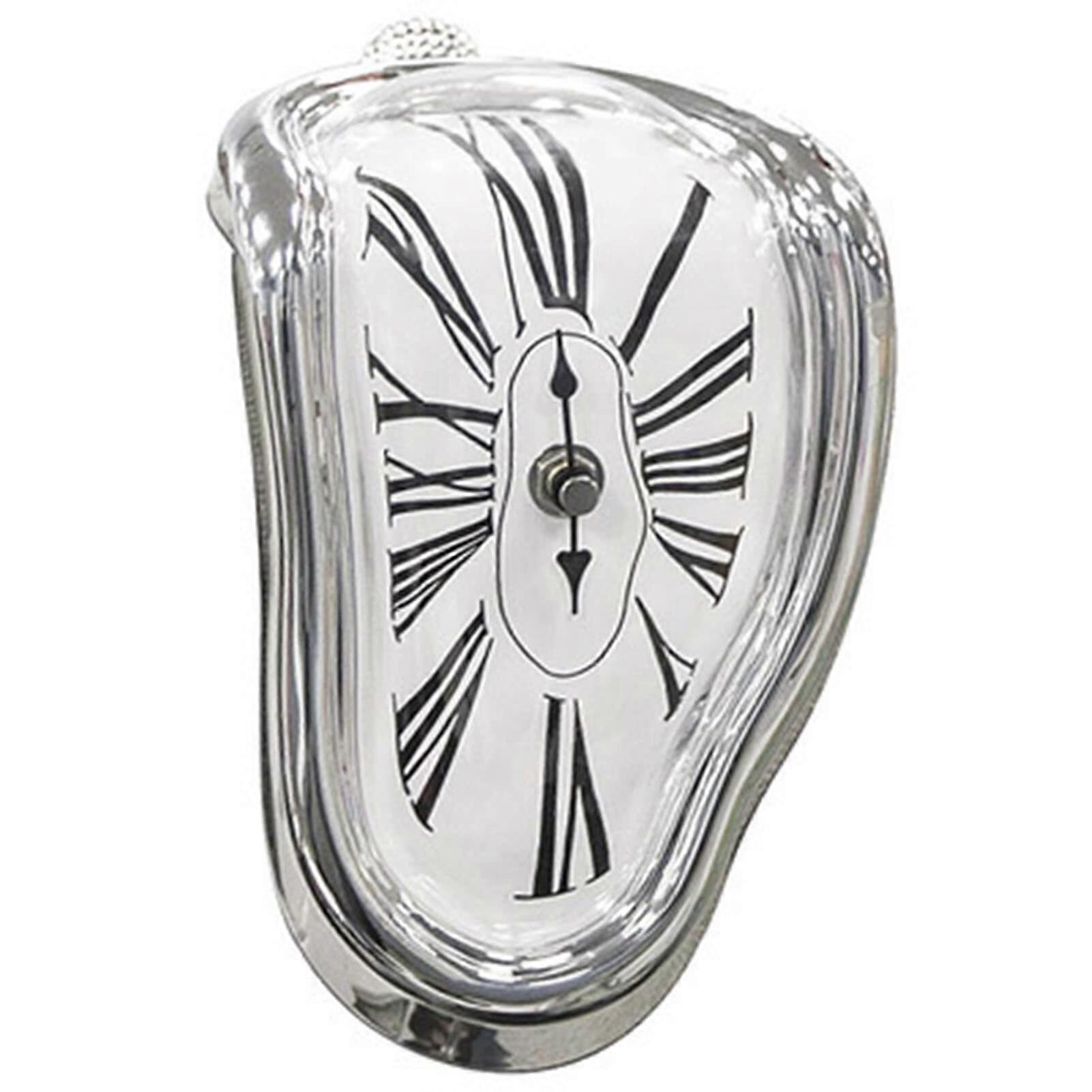 Melting Clock Decorative Table Clock with ELECTROPLATED Metal Paint for Office Home Retro