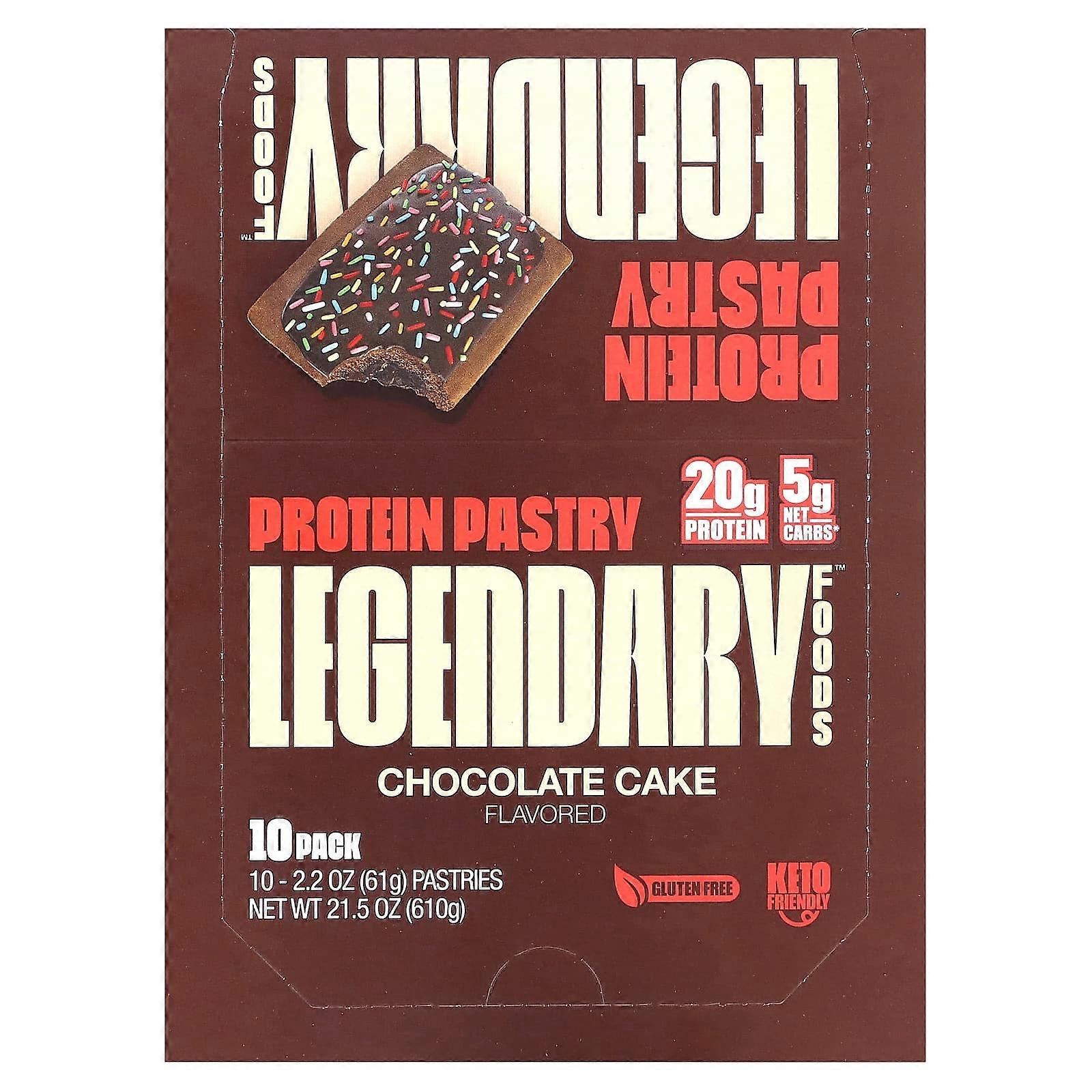 Protein Pastry, Chocolate Cake, 10 Pack, 2.2 oz (61 g) Each