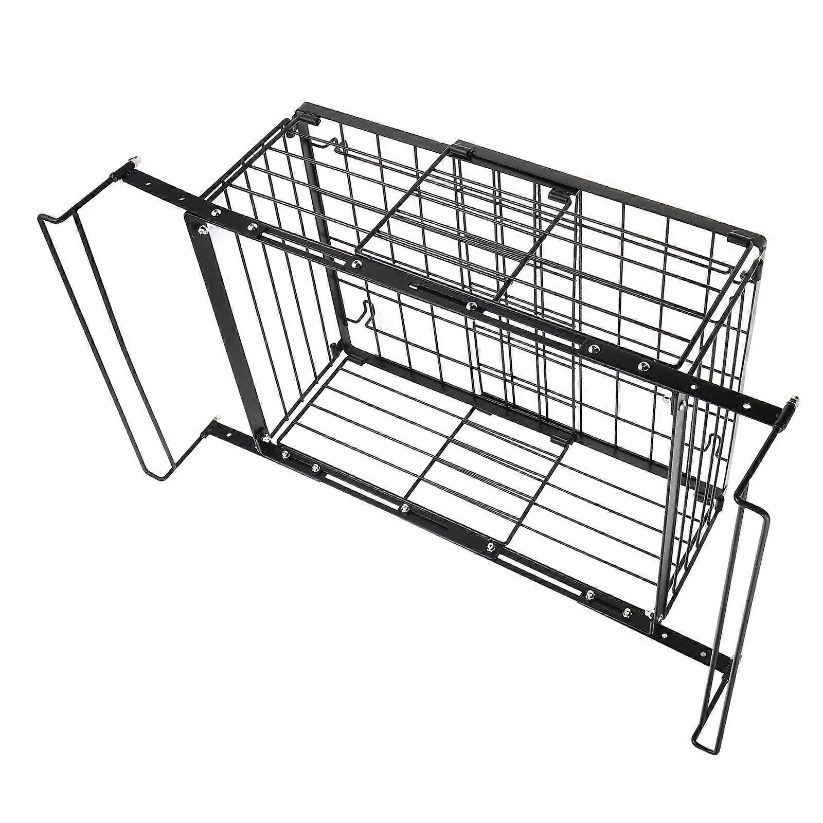 Black Metal Freezer Organizer Bin for Storage Stackable Basket