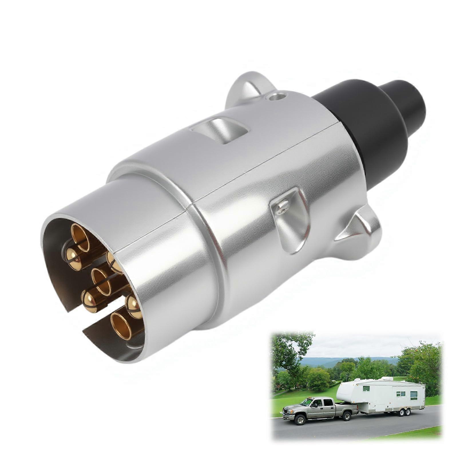 7 Pin Metal Trailer Socket Connector For Trailers And RVs Universal Towbar Towing Light Adapter Semitrailers