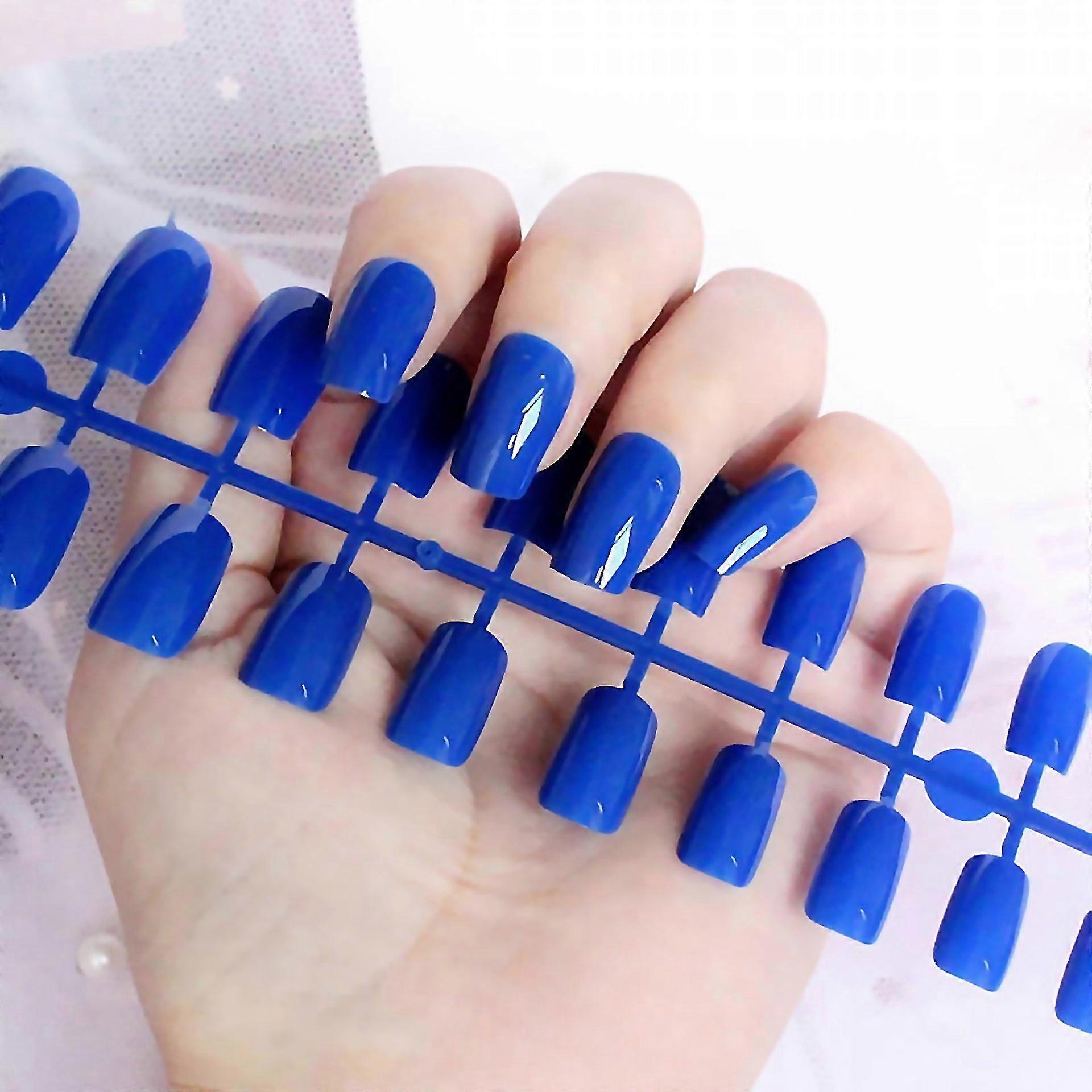 For Long Nails Fake Nail Patch Rectangular Color Nail Art 24pc Pu9002