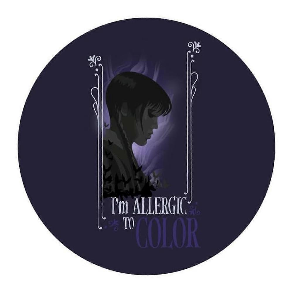 Wednesday Allergic To Color Circle Coaster