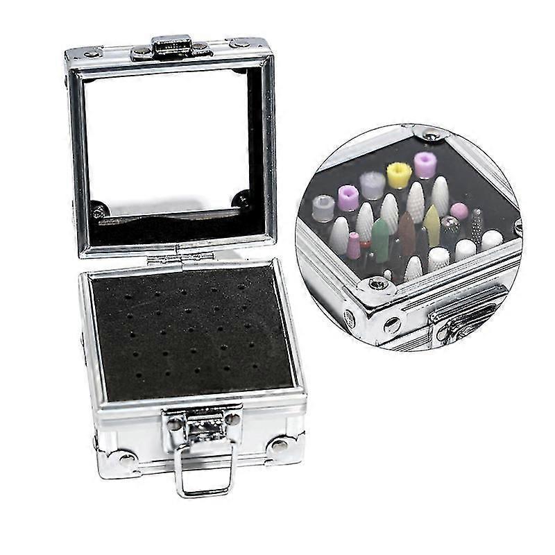 25 Holes Nail Drill Grinding Bit Holder Storage Box