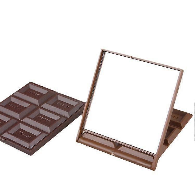 Cute Chocolate Cookie Shaped Square Pocket Mirror Mini Foldable Makeup Mirror