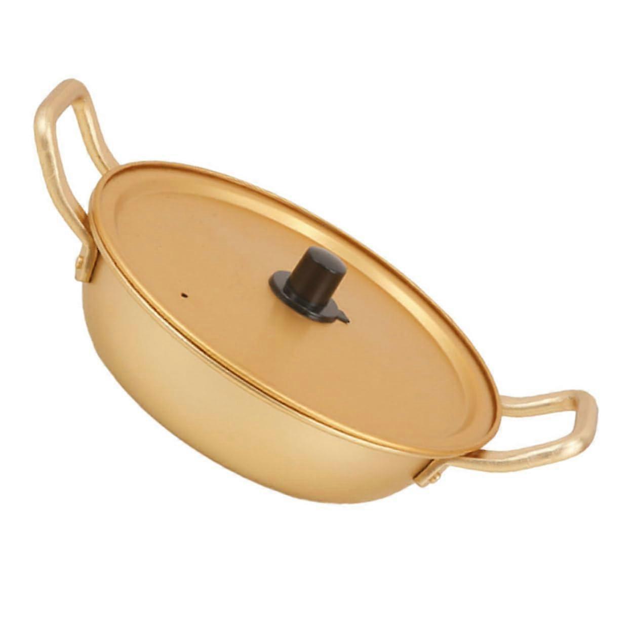 Ramen Pot Aluminum Noodle Cooker With Double Handles And Lid Small Lightweight Soup Pot For Instant Noodles