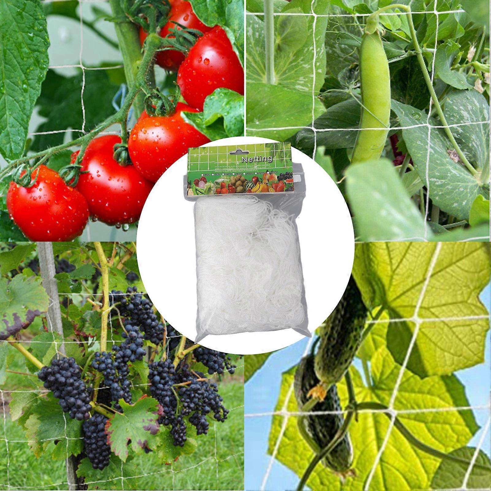 White Garden Plant Trellis Polyester Netting Fruits Vegetables Plants Trellis Net Multi Layer Climbing Plants Trellis Net for Home Yard Farm 5x30FT 