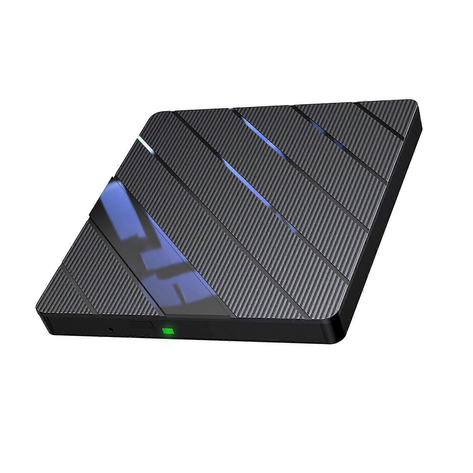 External Disc Player with USB 2.0 and Type C Connection Quiet Operate ROM Reader for PC Laptop Multip Functional Multicolor