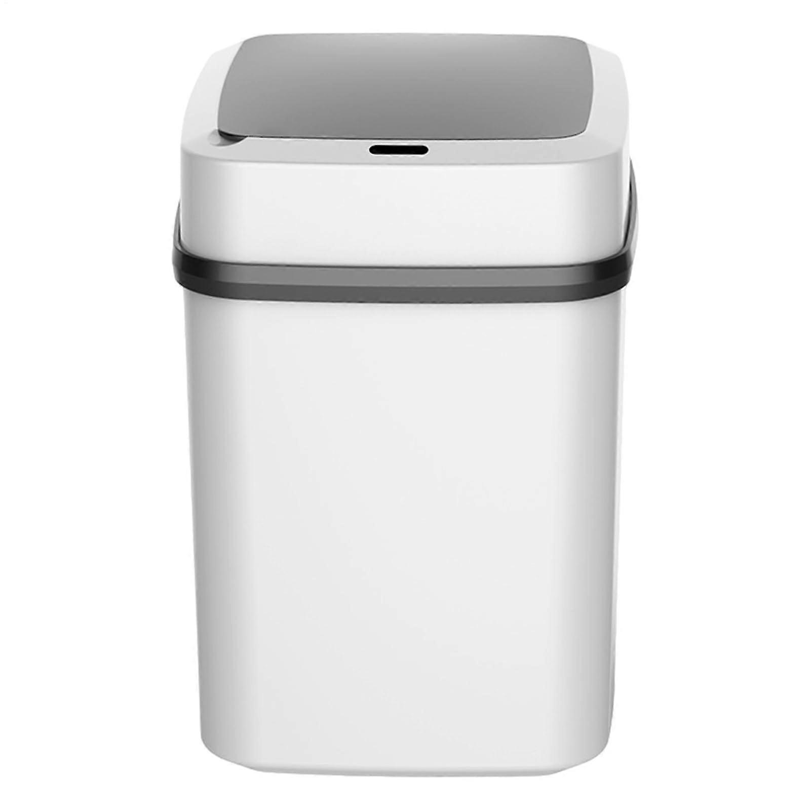 Touchless Automatic Sensor Trash Can with Lid 13L Smart Garbage Bin for Kitchen Bathroom Bedroom White Charging Model