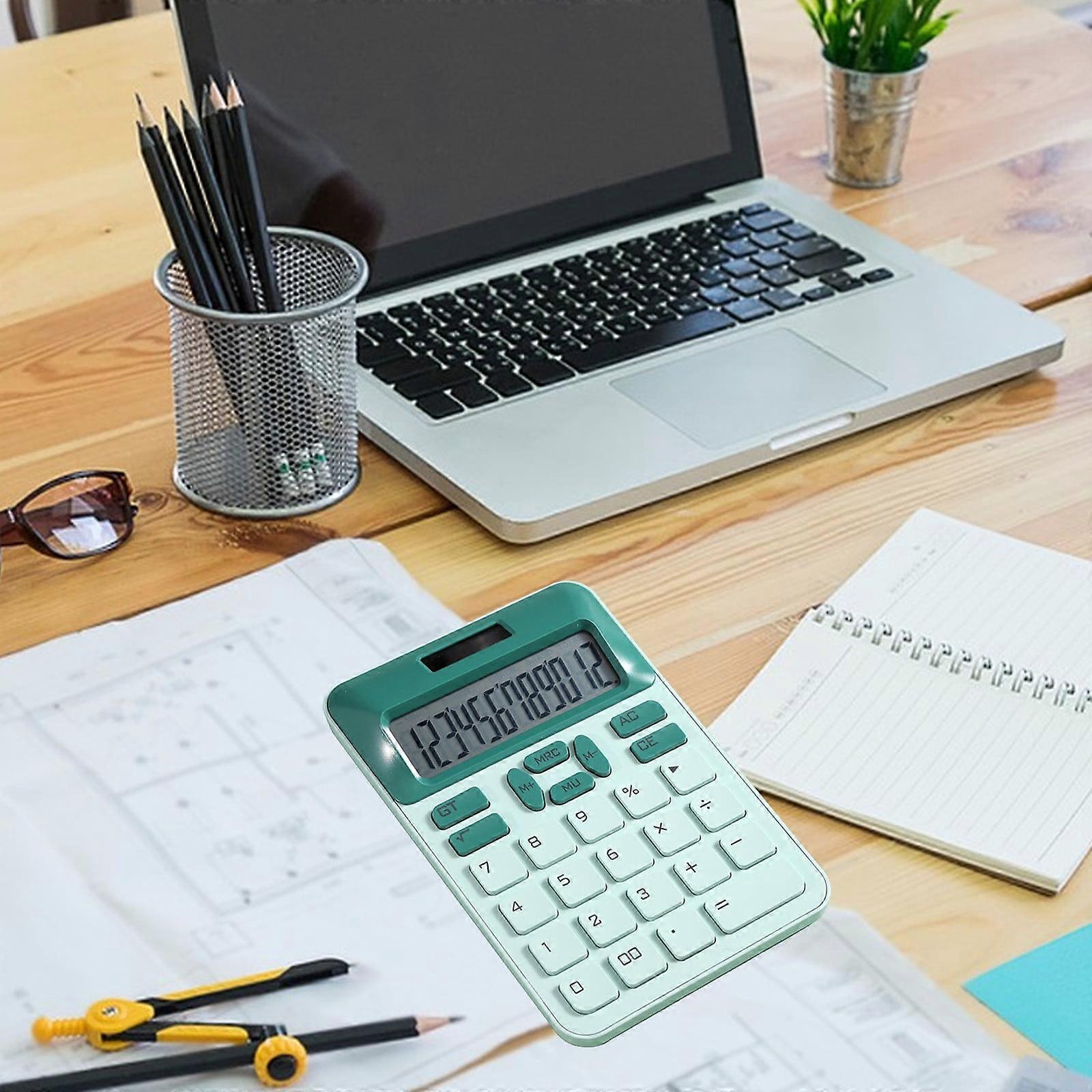 Kayannuo Solar Battery Dual-use 12-digit Calculator with Large Buttons, Portable for Study, Business, Office - Back to School Clearance