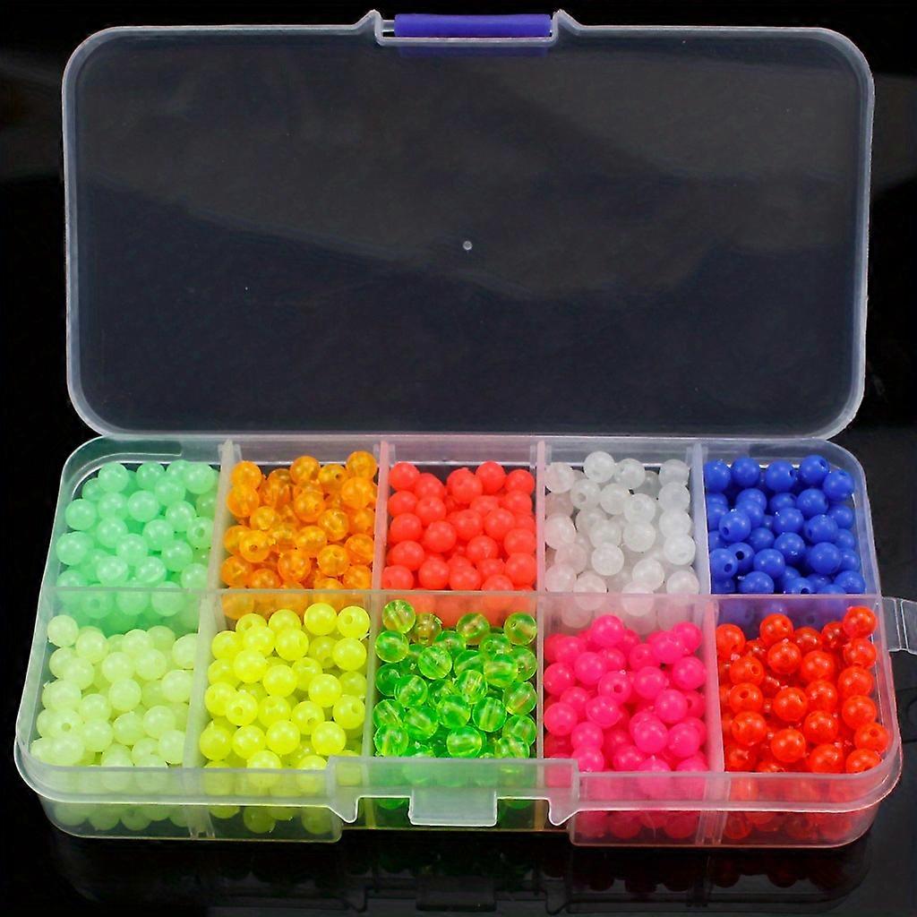 1000pcs Luminous Fishing Space Beans Box - Glow-in-the-Dark Round Float Balls Stopper Rigging Beads for Tackle Lure Accessories