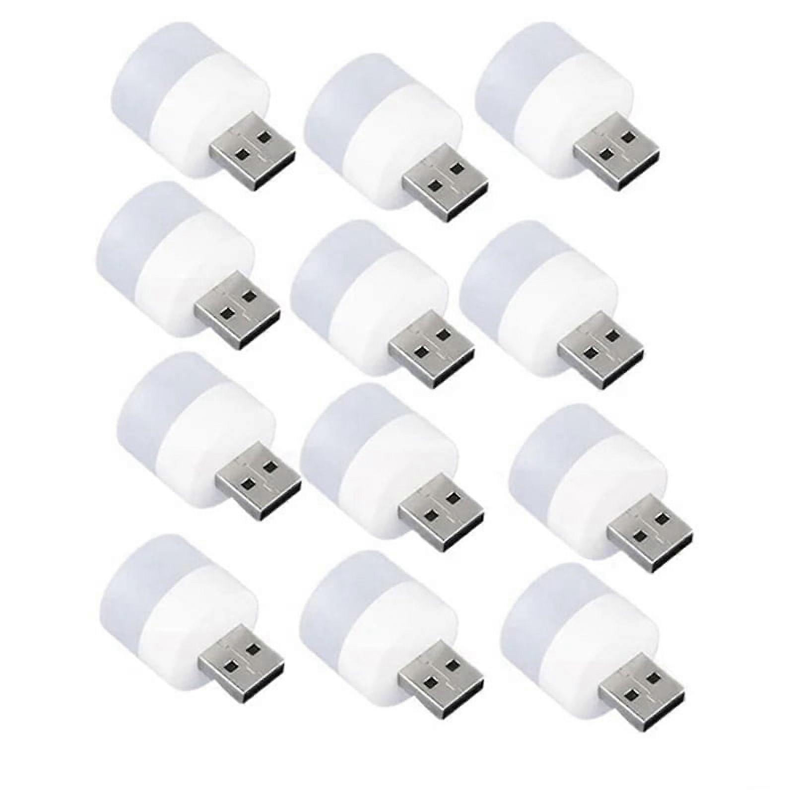 12PCS Mini USB Plug Lamp 5V Super Bright Eye Protection Book Light Computer Mobile Power Charging USB Small LED Light,A