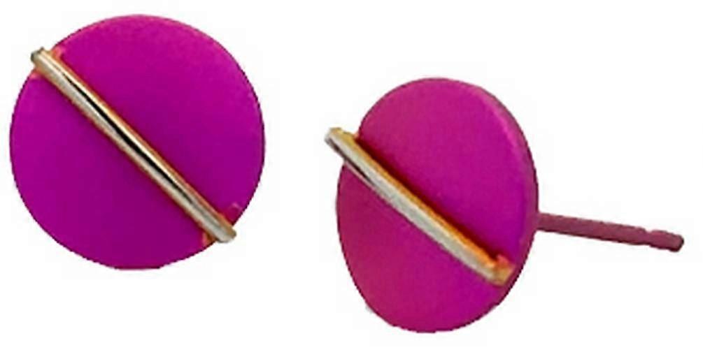 Ti2 Titanium Jungle Round Stud Earrings - Pink
