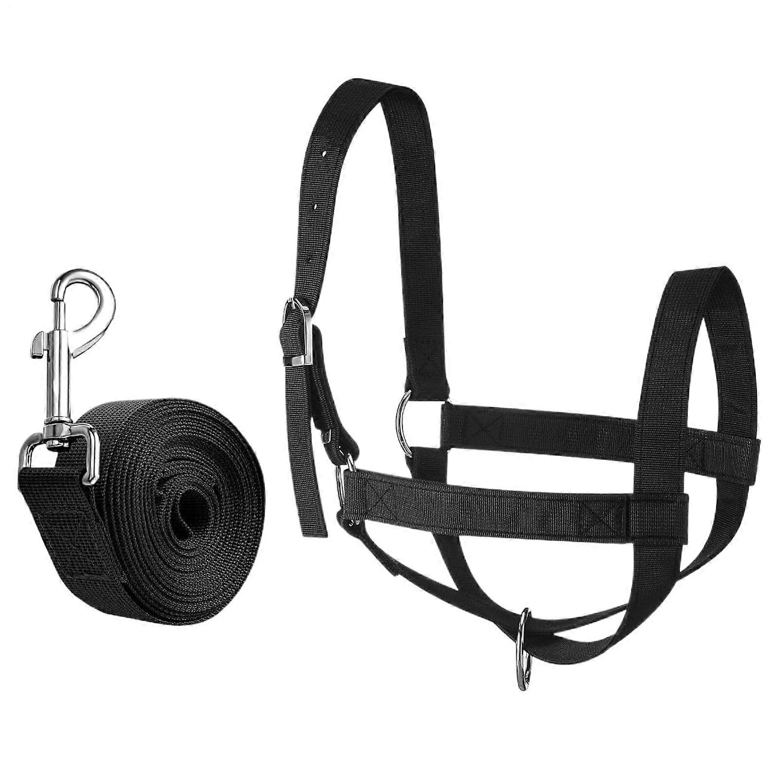 Calf Halter HeavyDuty Adjustable Nylon With Lead Rope For Livestock Handling And Showing Small Breeds