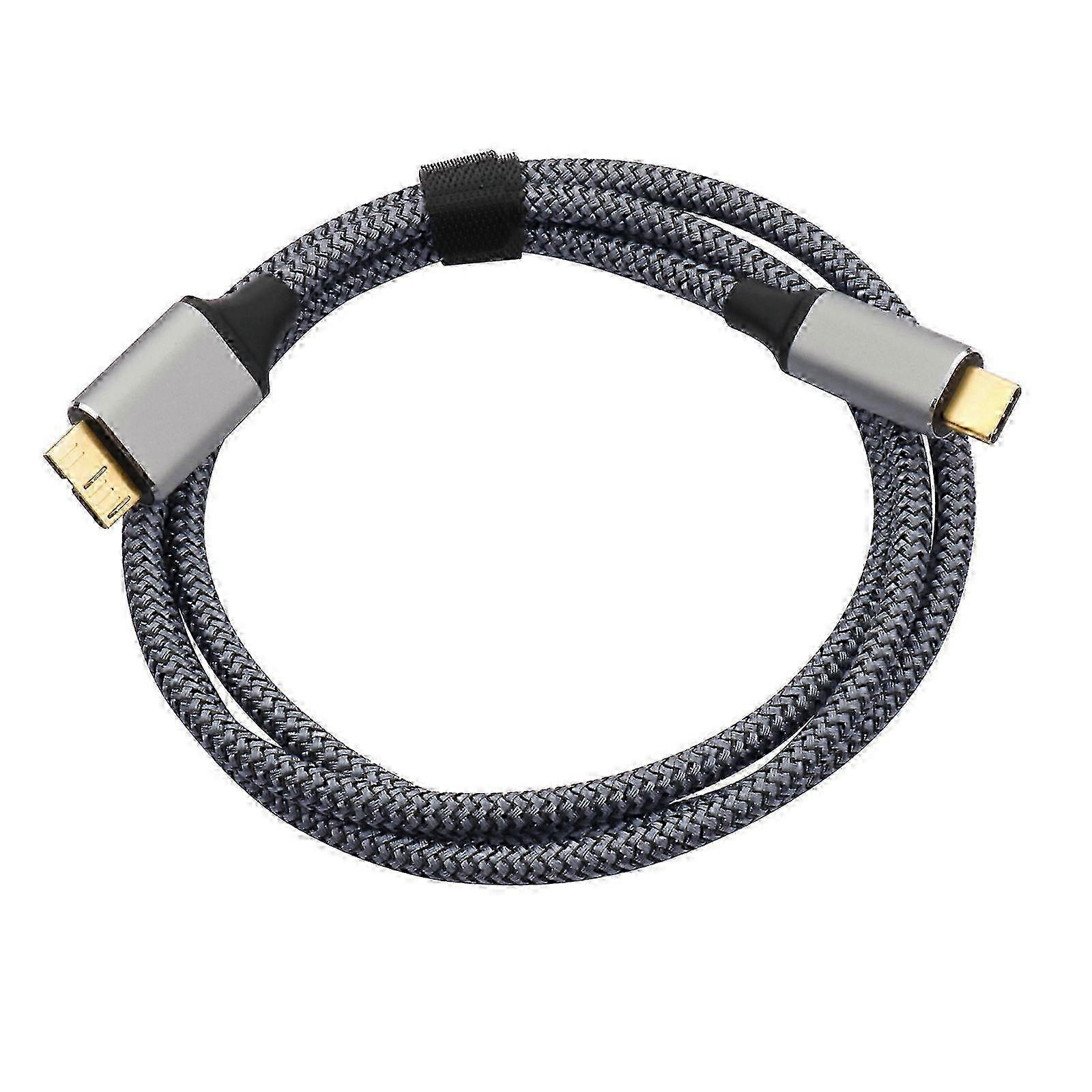 MicroB to USB C Hard Drive Cable USB C to MicroB Cord 5Gbps USB C Cable for External Hard Drive Grey