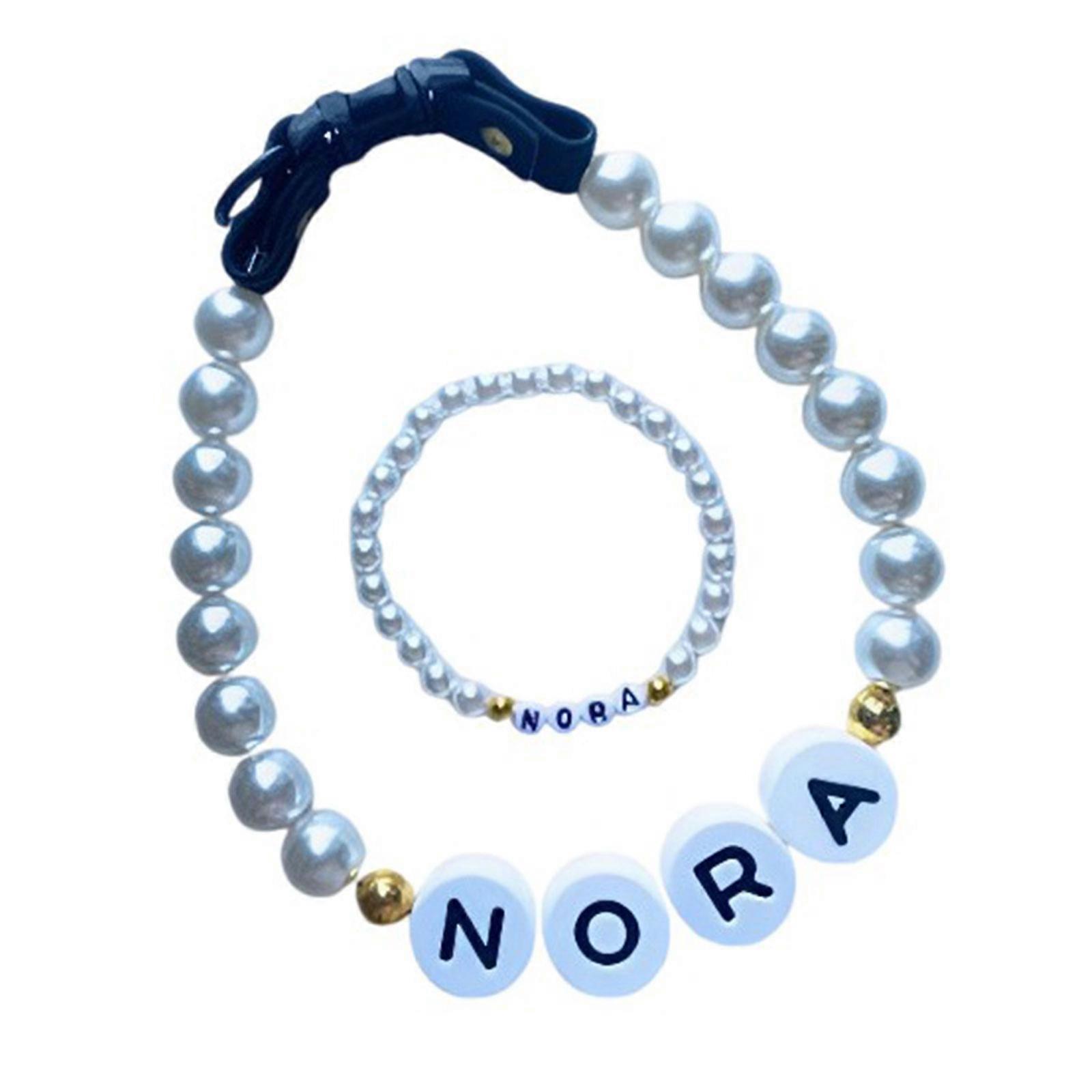 Safe Nontoxic Alphabets Beads Pet Collar with Break Resistant Adjustable Closures for Various Breeds Multicolor